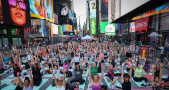 PIX: Yoga at New York's Times Square
