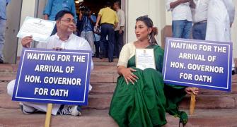 TMC MLAs protest in assembly, waiting for Guv to...