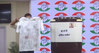 Displaying washing machine, Cong taunts BJP over...