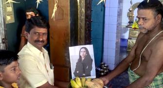 Puja, abishekam at Kamala's ancestral village in TN