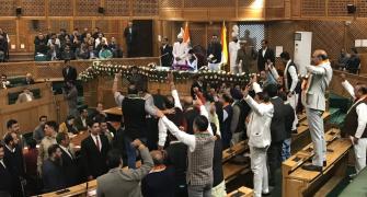 Chaos reigns in J-K House, BJP MLAs marshalled out