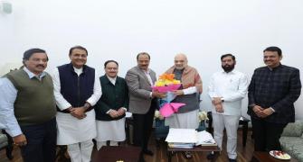 Shinde, Fadnavis, Pawar meet Shah over Maha pact