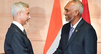 Maldives Prez Muizzu reaches India, meets Jaishankar