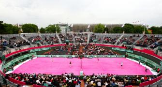 PHOTOS: Pink clay court unveiled at Roland Garros