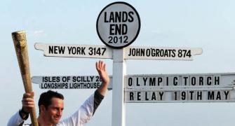 Ainslie sets the Olympic torch relay on the road