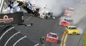 PHOTOS: Daytona speedway crash injures driver, 28 fans