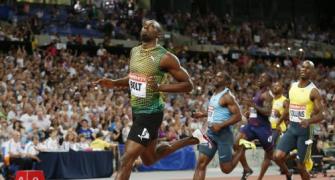 PHOTOS: Bolt blazes at London Olympics anniversary meet