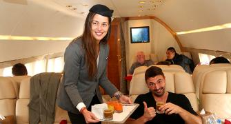 PHOTOS: Ivanovic takes flight; turns stewardess!