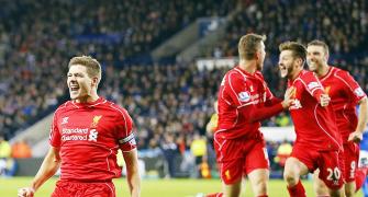 EPL PHOTOS: Gerrard helps in Liverpool win, United beat Stoke