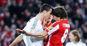 La Liga: Ronaldo sent off in Madrid draw; Costa takes Atletico to top
