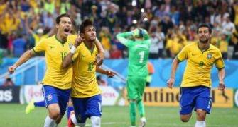 Neymar double gives jittery Brazil winning start