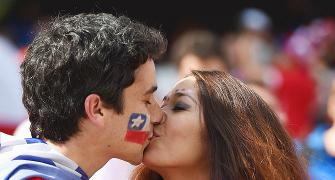 World Cup: It's all passion as fans kiss at kick-off!