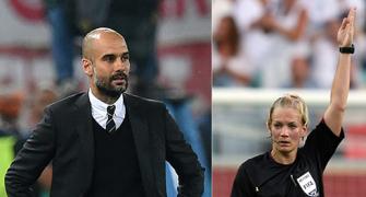 Guardiola faces ban for making physical contact with female official