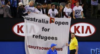 Refugee protest at Australian Open final