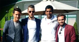 First Look: Bopanna catches up with Man United trio at Wimbledon