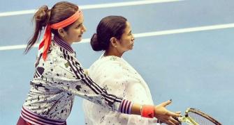 Caption this: Sania gives Didi a helping hand in tennis