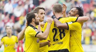Bundesliga: Aubameyang scores twice to help Dortmund leapfrog Bayern
