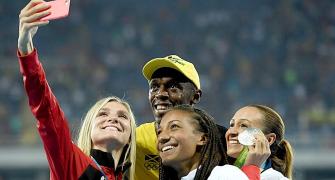 PHOTOS: Bolt celebrates with other champs!