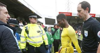Villa's Richards gets in heated argument with fans