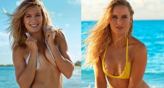 Tennis players sizzle in swimsuits