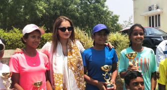 FIRST LOOK! Pregnant Sania Mirza felicitates kids at her academy