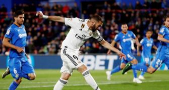 Soccer PIX: Madrid held; title homecoming awaits Barca