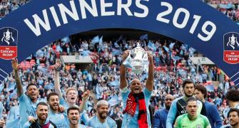 Manchester City crush Watford to complete treble in style