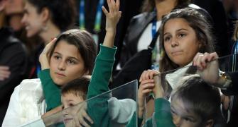 PIX: Federer's children steal the show at Aus Open
