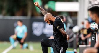 Henry kneels for 8 minutes, 46 seconds at MLS game
