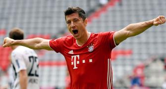 PIX: Lewandowski sparkles as Bayern win again