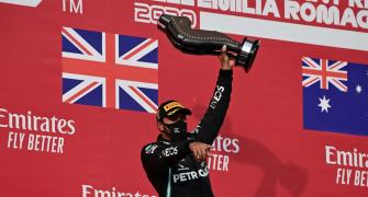 Hamilton wins at Imola; Mercedes bag constructors' title