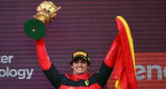 PIX: Ferrari's Sainz takes his first F1 win