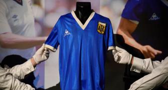 Maradona's 'Hand of God' shirt on display during WC