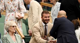 Beckham enjoys the action on Centre Court!