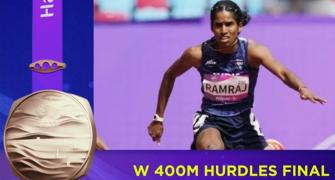 Vithya Ramraj wins bronze in women's 400m hurdles