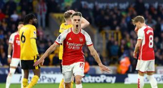 PIX: Arsenal beat Wolves, go top of Premier League