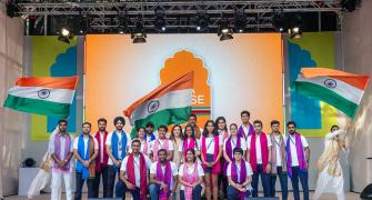 Ambani newlyweds root for India in Paris