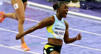 PIX: St Lucia's Alfred storms to women's 100m gold