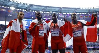 PIX: Canada win 4x100 as US blow it; Chebet double