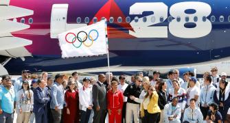 Olympic flag arrives in Los Angeles!