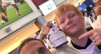England footballers treated to Ed Sheeran performance