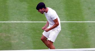 Wimbledon PIX: Alcaraz repels Humbert to advance