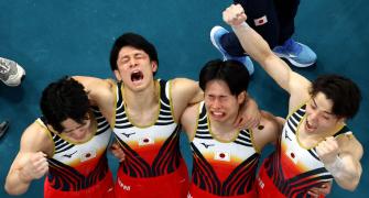 PIX: Japan win thriller for men's gymnastics gold