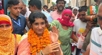 Thumping win for Vinesh Phogat in political debut