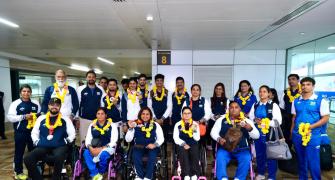 PIX: India's Paralympic stars touch down in Delhi