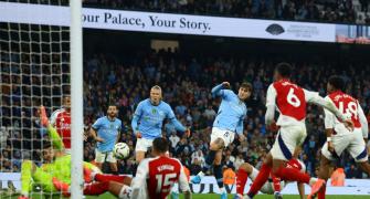 EPL PIX: Late drama rescues Man City against Arsenal