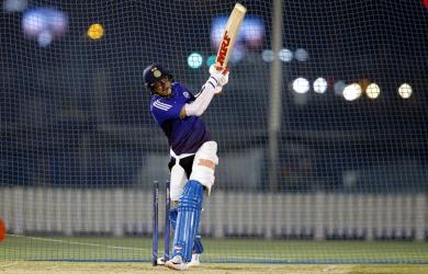 Shubman Gill sweats it out alone in the nets