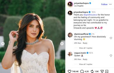 Priyanka Chopra Wears A Two Decade Old Chikankari Sari As A Gown