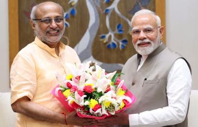 VP-pick Radhakrishnan attends NDA parliamentary party meeting