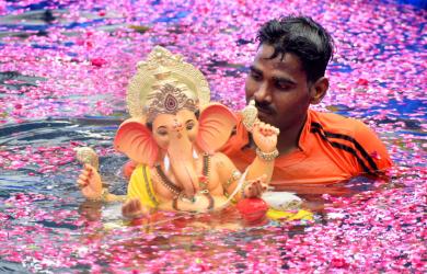 30,000 Ganesh Idols Immersed In Mumbai